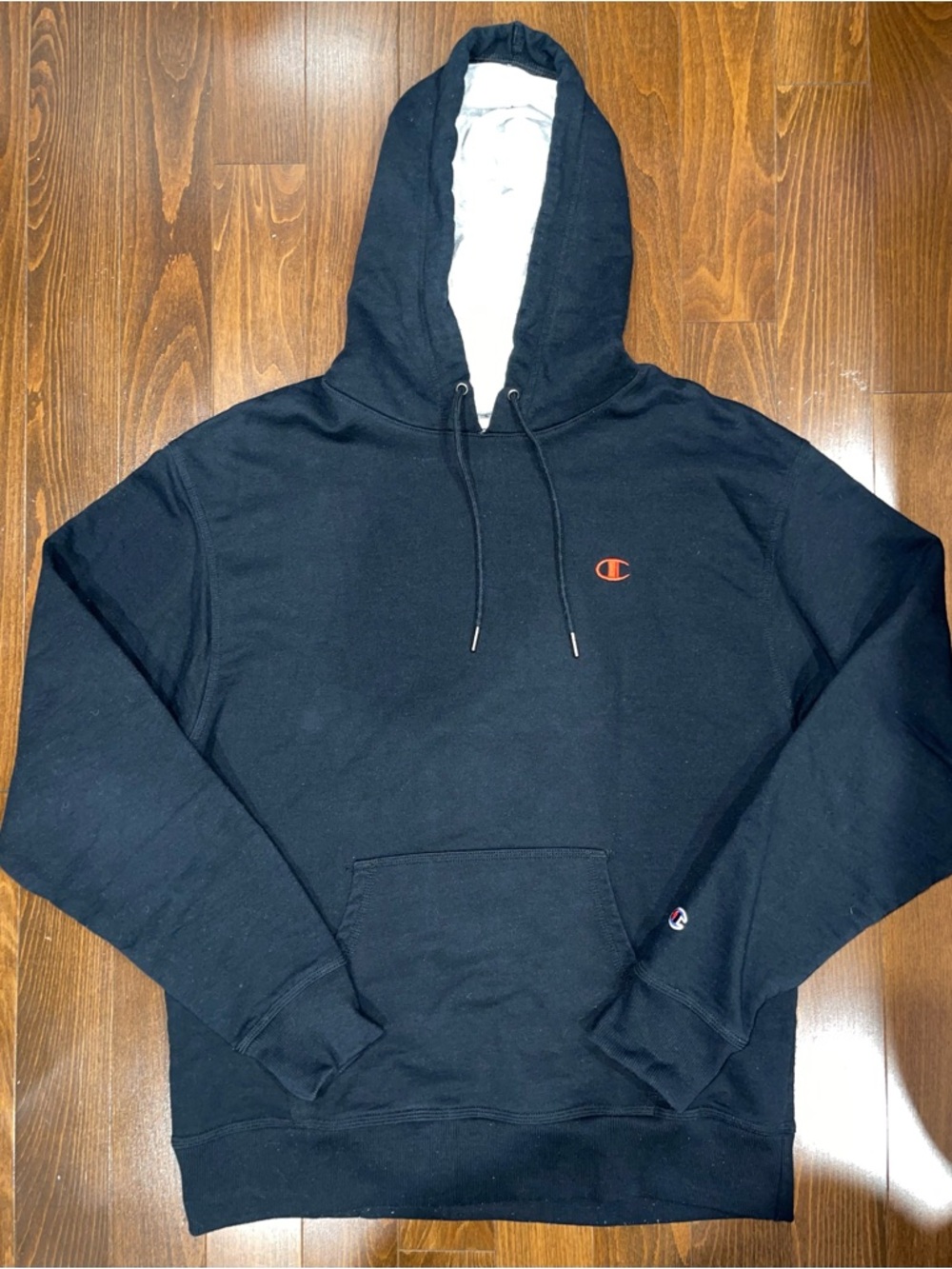 Champion Black Hoodie - Classic Pullover Hooded Sweatshirt